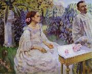 Victor Borisov-Musatov Self-portrait with the sister oil painting reproduction